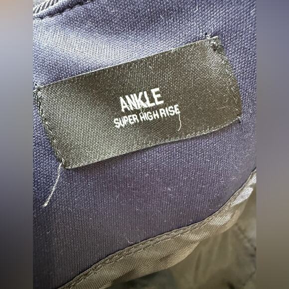 Express Belted Super High Rise Ankle Wide Leg Trouser Pant Navy Size 12 - Picture 5 of 10